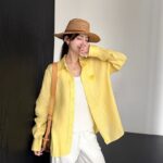 Triangle Enamel Logo Relaxed Linen Button-Down Shirt