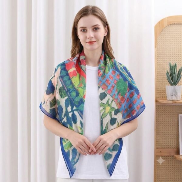 Fine Art Gallery & Impressionist Heritage Luxury Square Voile Scarf in Assorted Artistic Prints (110cm x 110cm)
