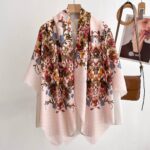 Gucci Flora Monogram GG Pastel Pink Cotton Square Shawl Scarf with Fringed Hem (130cm x 130cm)