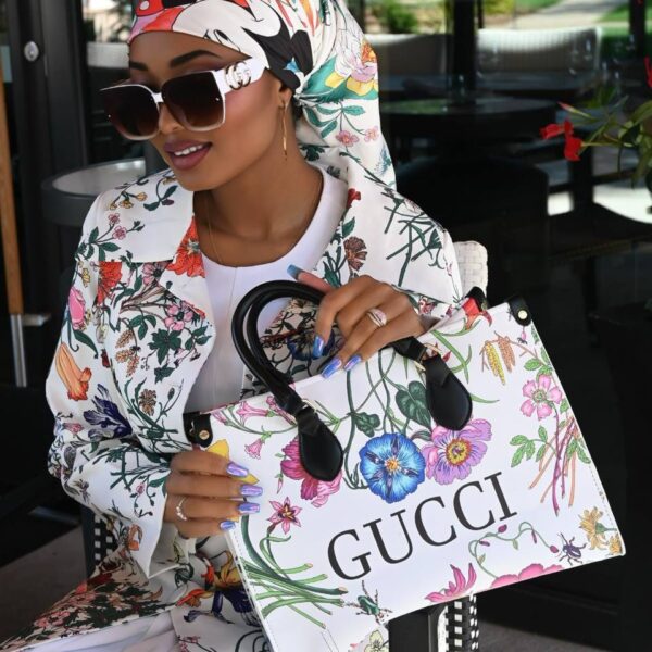 Gucci X Disney Black Flora Silk Scarf