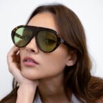 Oversized Flat-Top Aviator Sunglasses with Chunky Brow Bar & Tinted Lenses – Mirror Original Quality