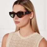 Saint Laurent YSL Cassandre Monogram Sculpted Cat-Eye Sunglasses – Mirror Original Quality