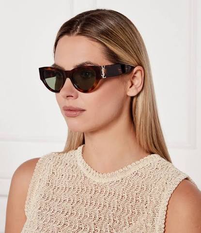 Saint Laurent YSL Cassandre Monogram Sculpted Cat-Eye Sunglasses – Mirror Original Quality